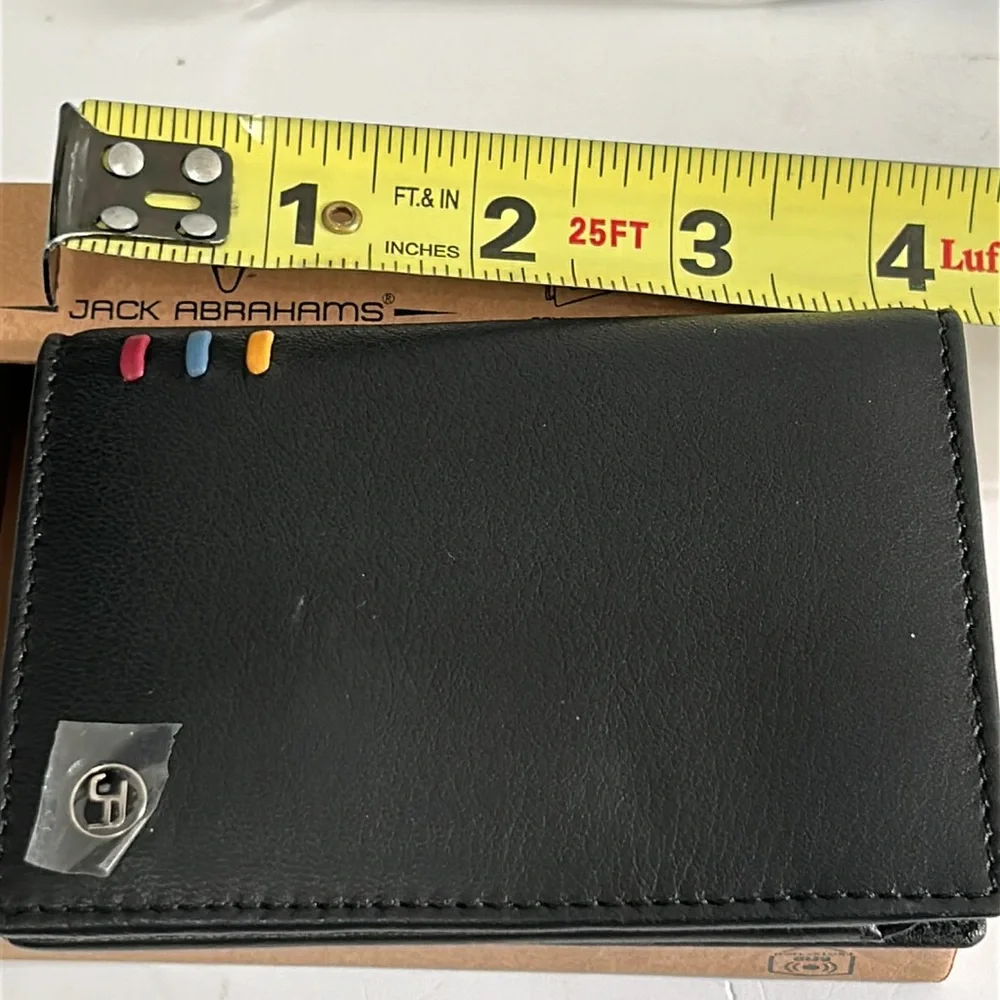 JACK ABRAHAMS Black Leather Wallet